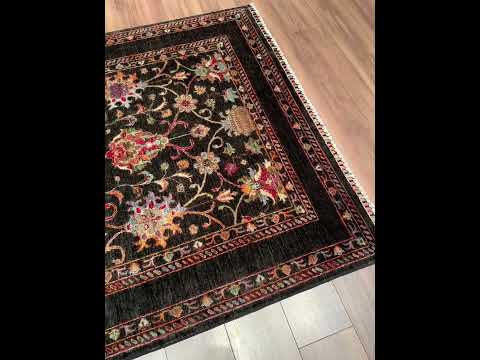 Sultani One Thousand and One Nights Original Hand-Woven Bitter Brown Root Dye Wool Rug 149x201 2.99 Square Meters - 5x6 ft
