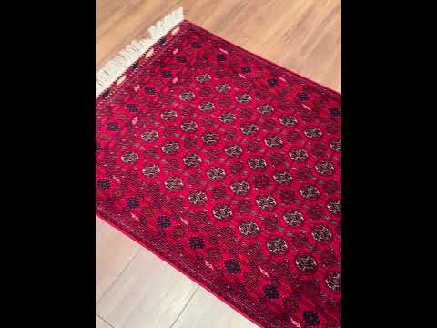 Afgan Halısı Yolluk Bilcik Buhara Orijinal El Dokuması Kök Boya Yün 0.79x199 1.57 Metrekare - 3x7 ft