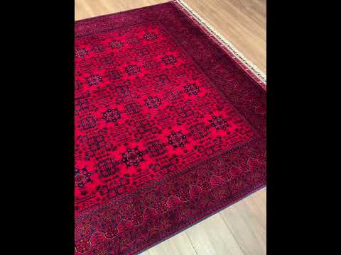 Afgan Halısı Bilcik Orijinal El Dokuması Kök Boya Yün 201x298 5.99 Metrekare - 7x10 ft